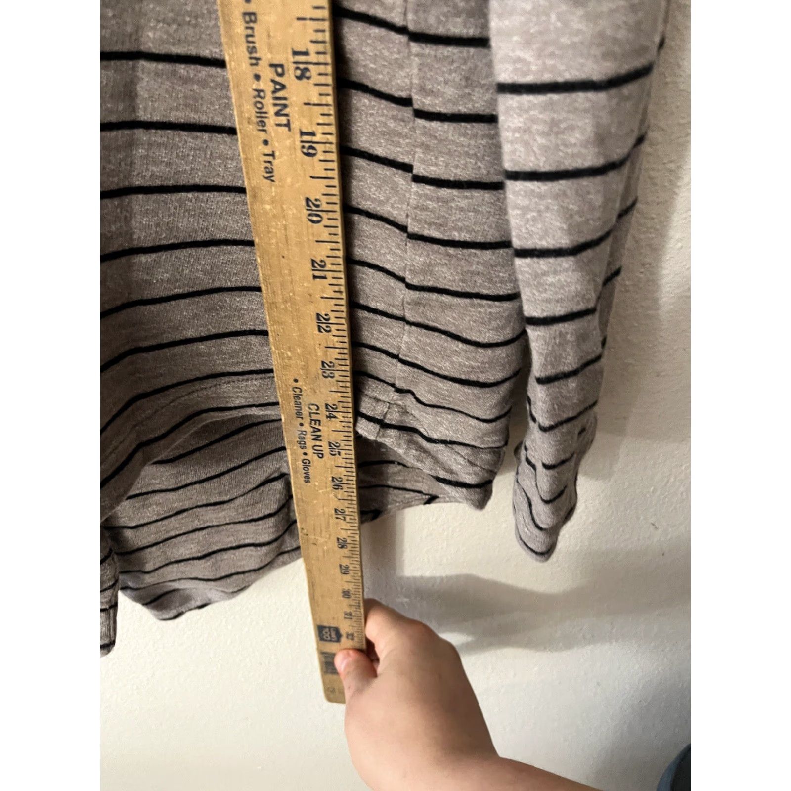 The North Face VINTAGE The North Face Women's Sweater Cardigan Open Front Long Sleeve Casual M French Terry Cotton Taupe & Black Striped Size M / US 6-8 / IT 42-44 - 4 Thumbnail
