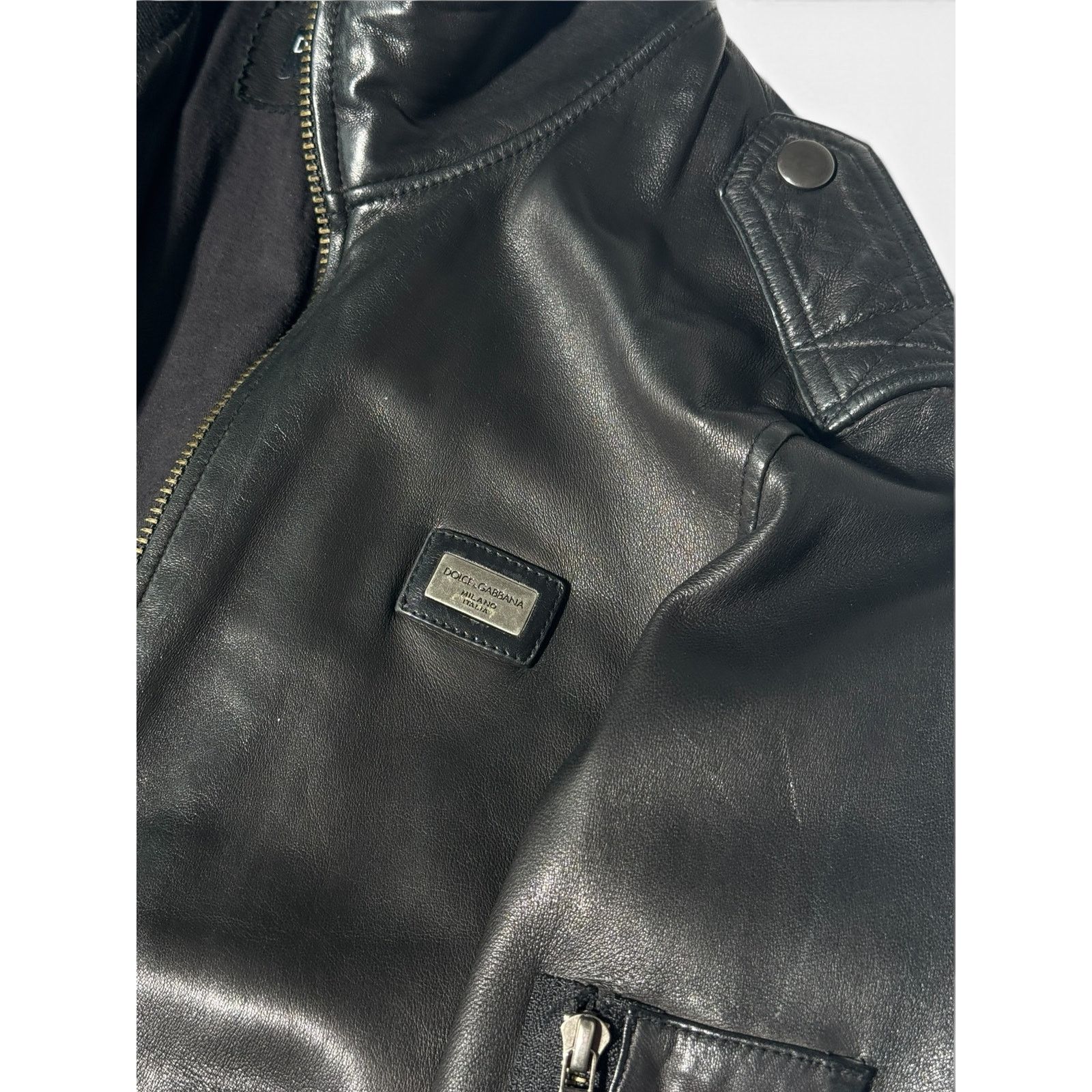 Dolce & Gabbana Dolce Gabbana Black Leather Multipocket Zipper Jacket Size US L / EU 52-54 / 3 - 7 Thumbnail