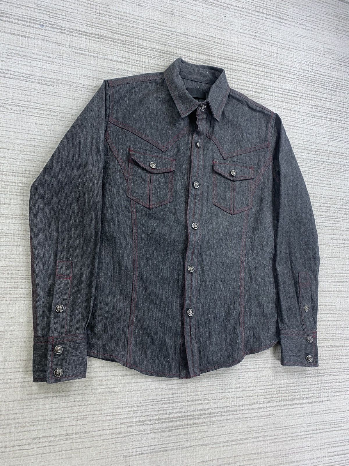 Japanese Brand Vtg A.S.M Atelier Sab Men Western Style Denim Button Shirt Size US M / EU 48-50 / 2 - 3 Thumbnail