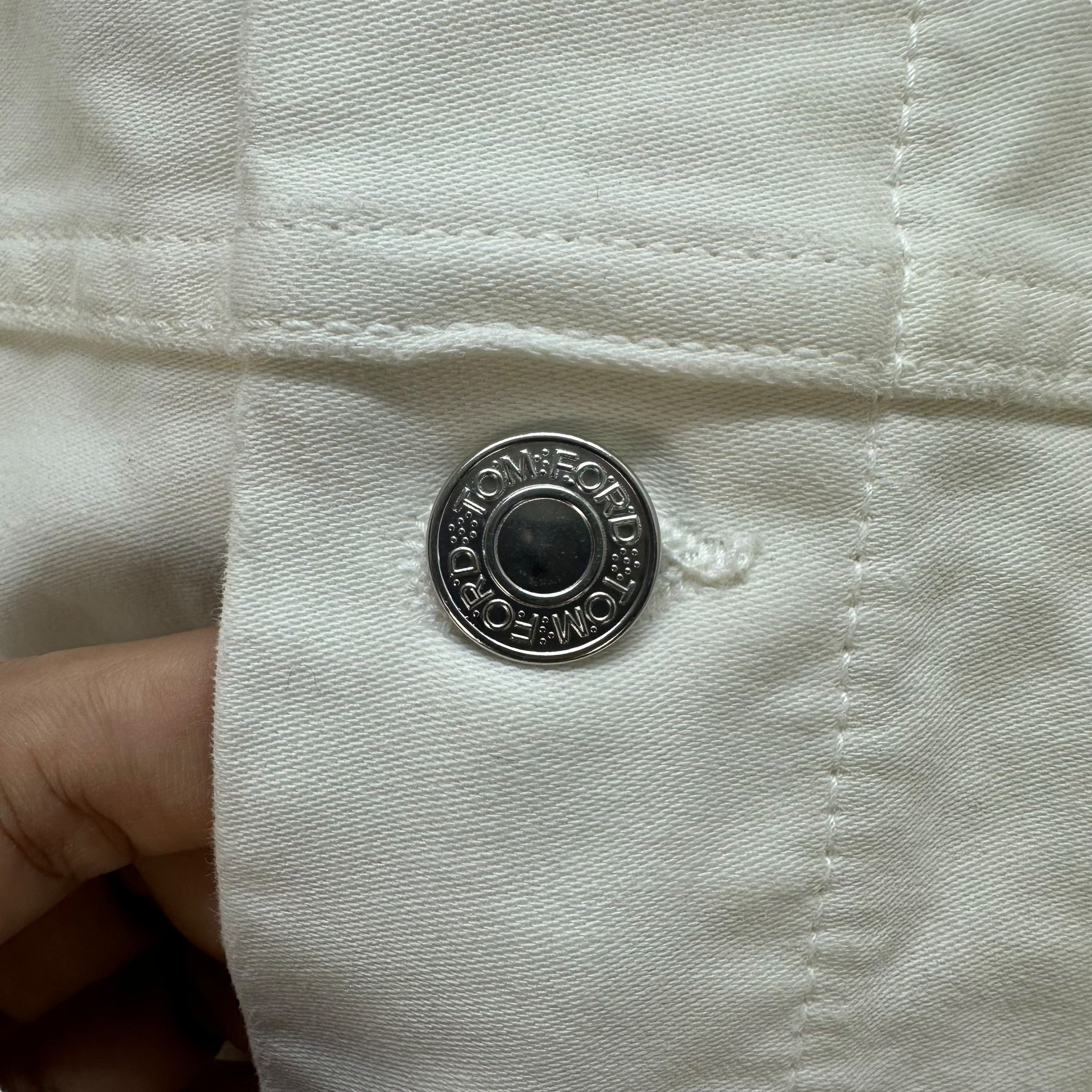 Tom Ford TOM FORD Made in Usa Slim Fit White Denim Jacket #A80-1938 Size US L / EU 52-54 / 3 - 8 Thumbnail