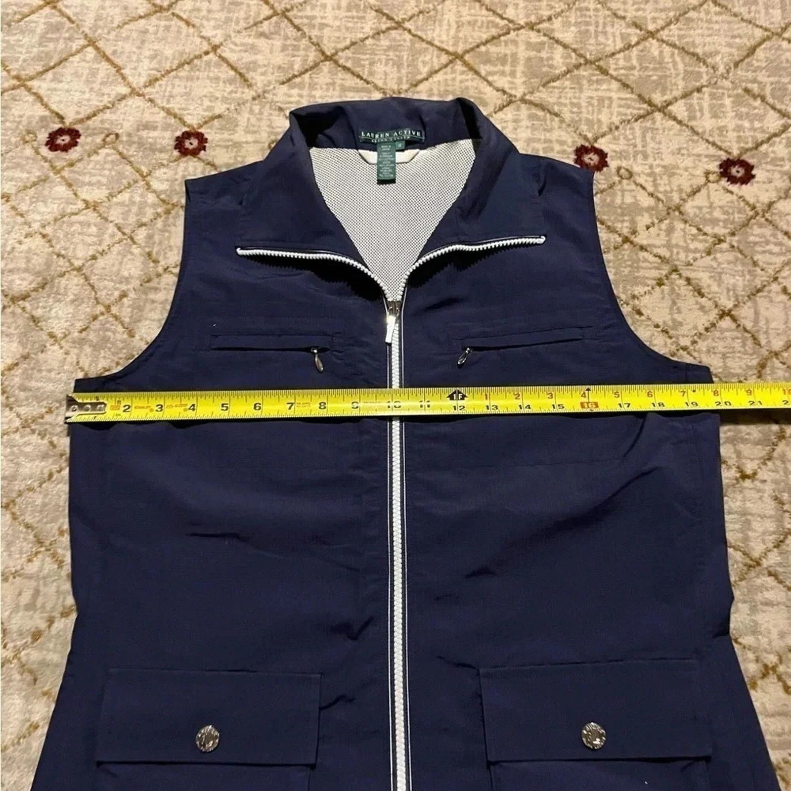 Lauren Ralph Lauren Ralph Lauren Active Womens Medium Blue Zip Up Vest Pockets Size M / US 6-8 / IT 42-44 - 7 Thumbnail
