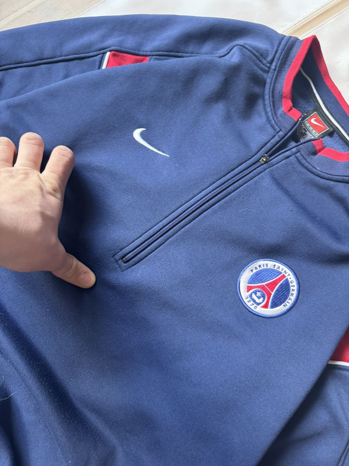 Nike Vintage Nike x Paris Saint-Germain Quarter Zip Sweatshirt 00 Size US L / EU 52-54 / 3 - 4 Thumbnail