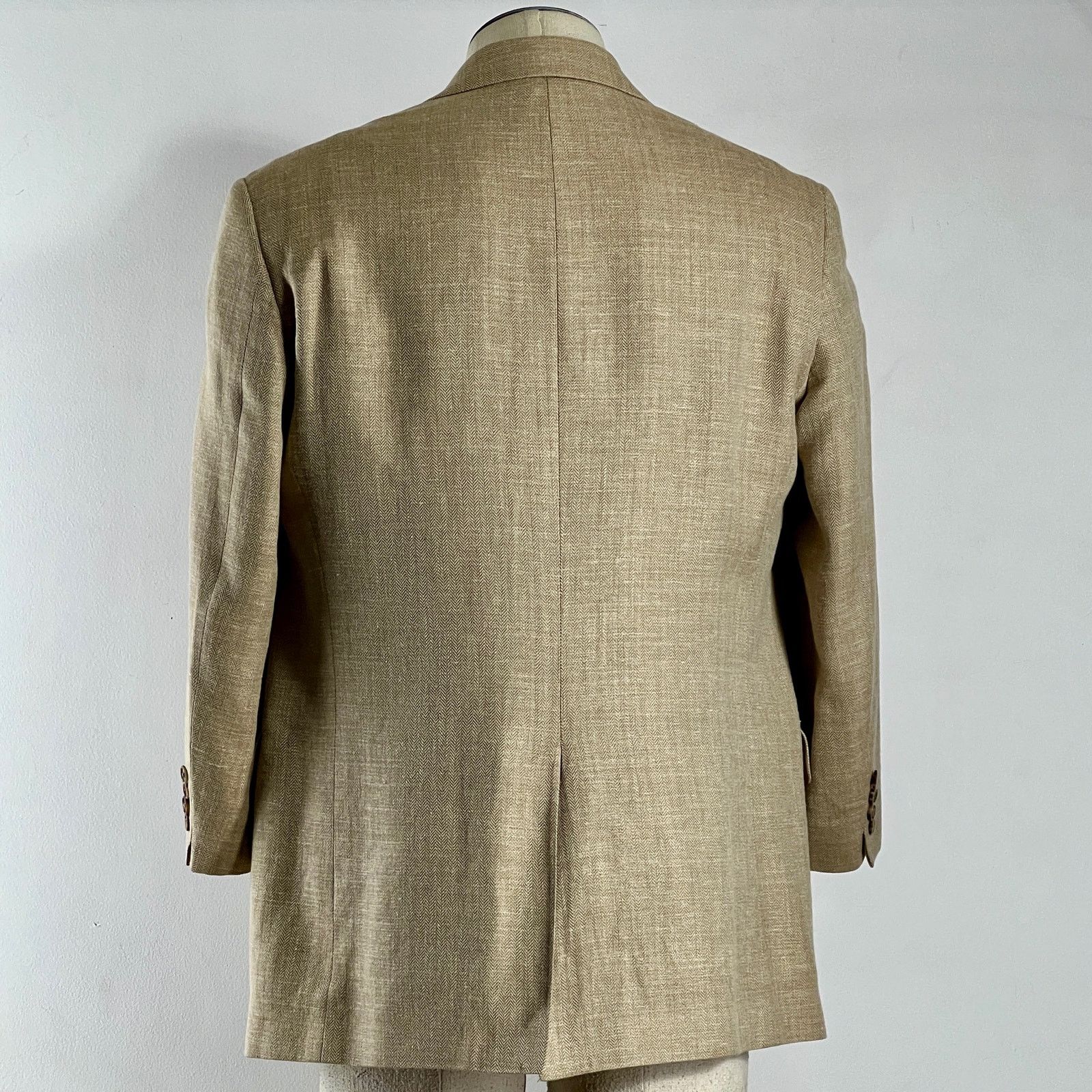 Brooks Brothers Brooks Brothers Madison Mens Silk Blazer Beige Jacket Sz 41R Size US M / EU 48-50 / 2 - 2 Thumbnail