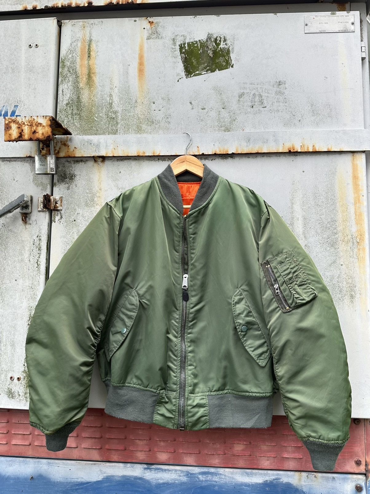 Vintage 🪖Vintage MA-1 Man Intermediate Bomber Jacket Made In USA Size US L / EU 52-54 / 3 - 1 Thumbnail