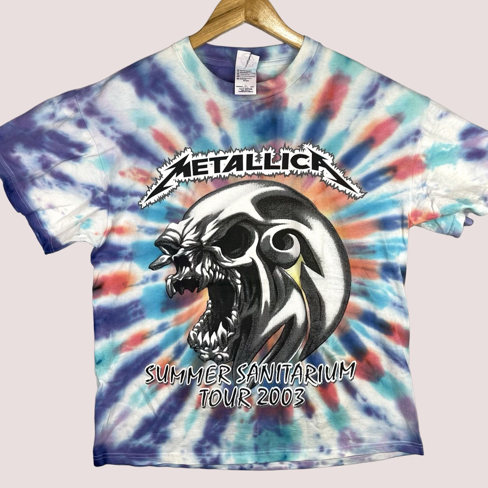 Delta VINTAGE Metallica Shirt Mens Large Summer Sanitarium Tour 2003 Tie Dye Band Tee Size US L / EU 52-54 / 3 - 1 Thumbnail
