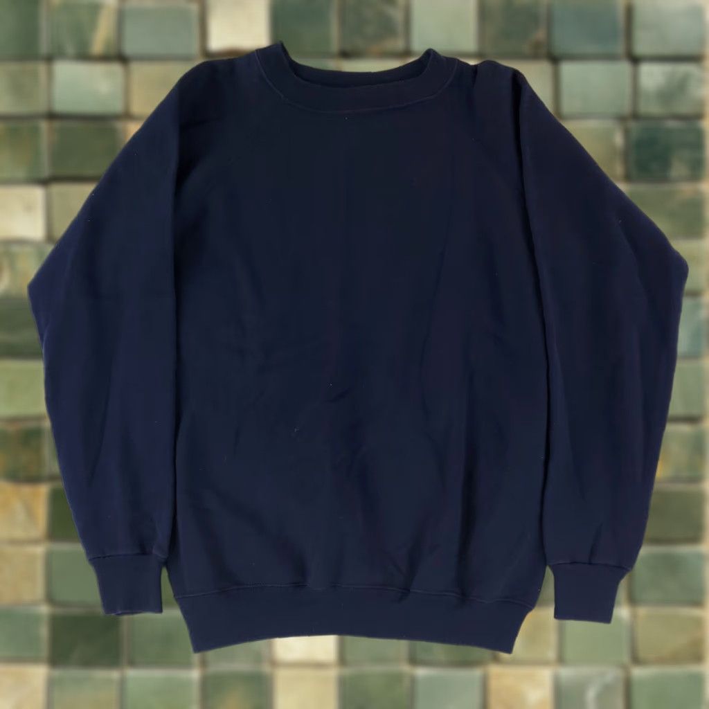 Hanes VINTAGE Hanes Activewear Sweatshirt Blue Long Sleeve Pullover Made USA Mens L Mens Size US L / EU 52-54 / 3 - 1 Thumbnail
