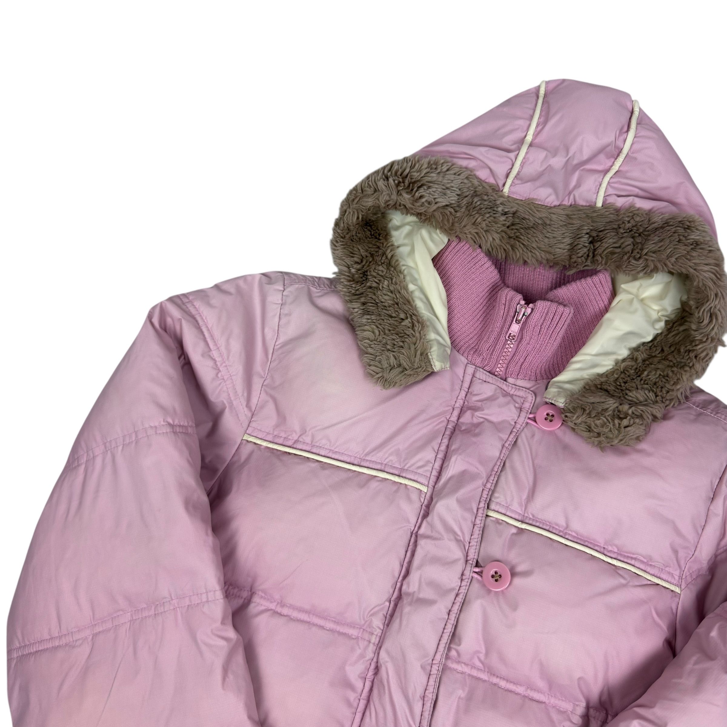 Lee Lee Women's Pink Fur Full Zip Puffer Jacket XL Size XL / US 12-14 / IT 48-50 - 5 Thumbnail