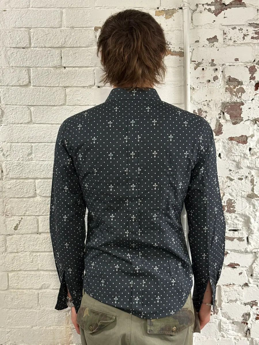 Dolce & Gabbana 2010s Dolce & Gabbana Black Polka Dot Cross Print Shirt Size US S / EU 44-46 / 1 - 3 Thumbnail