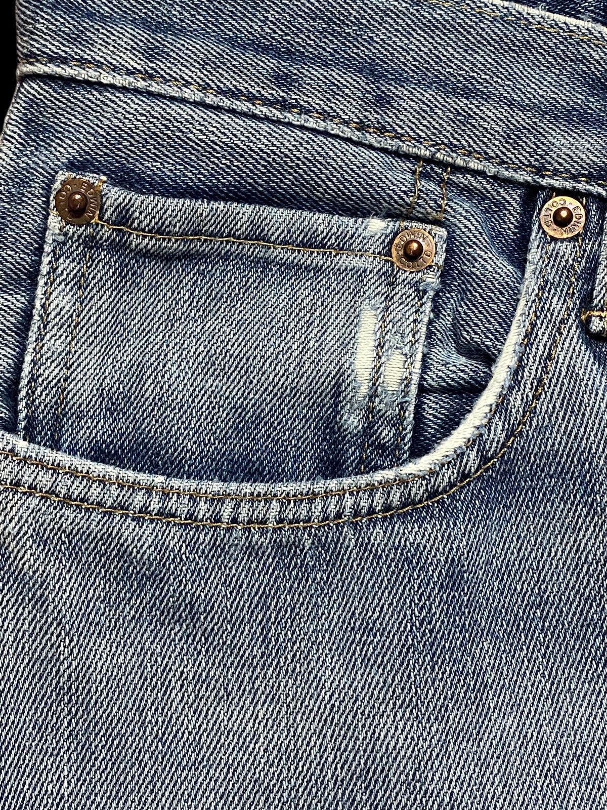 Edwin Vintage Japanese Brand Edwin 503 Faded Wash Distressed Jeans Size US 33 - 8 Thumbnail