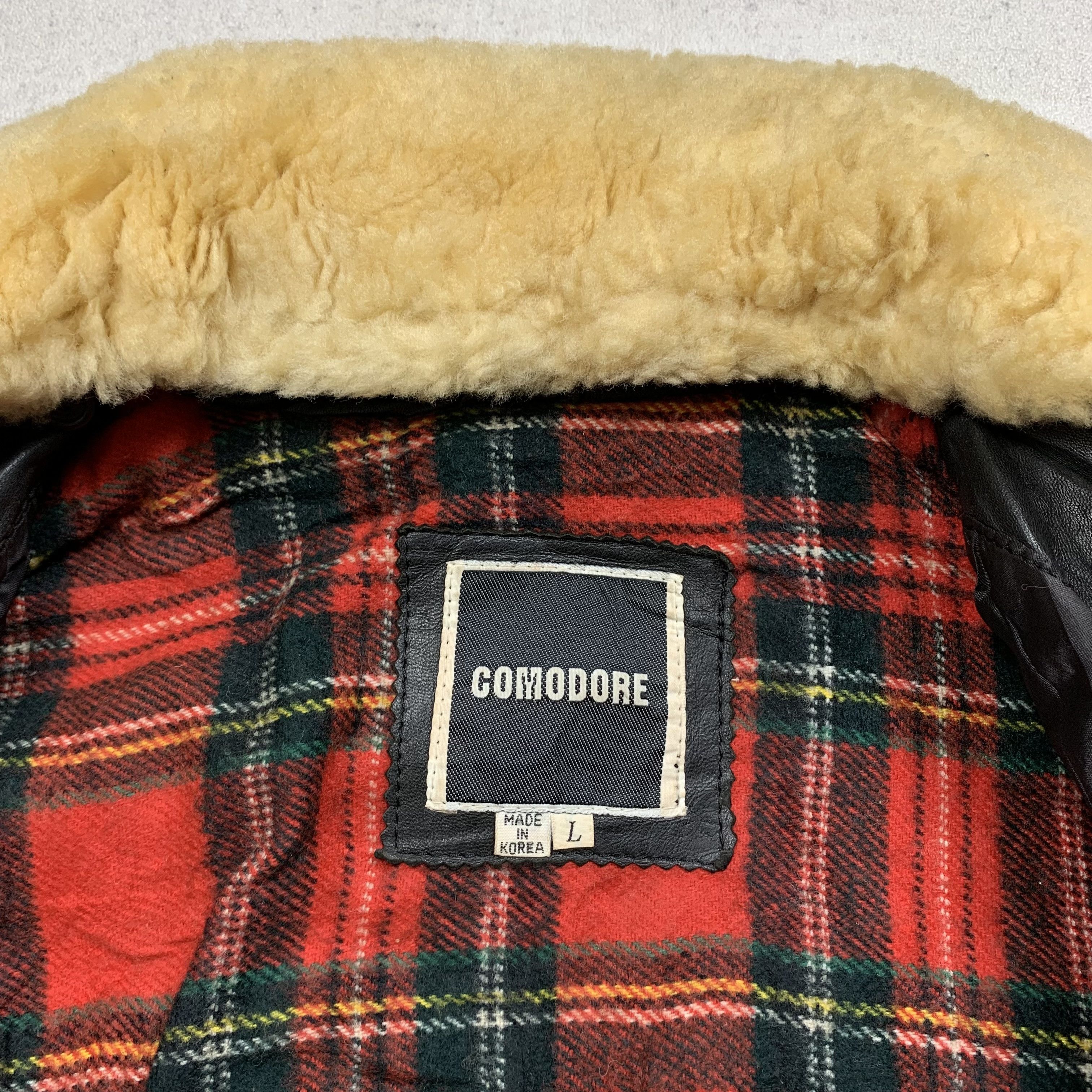 Genuine Leather COMODORE Leather Jacket Rare design with sherpa Size US L / EU 52-54 / 3 - 9 Thumbnail