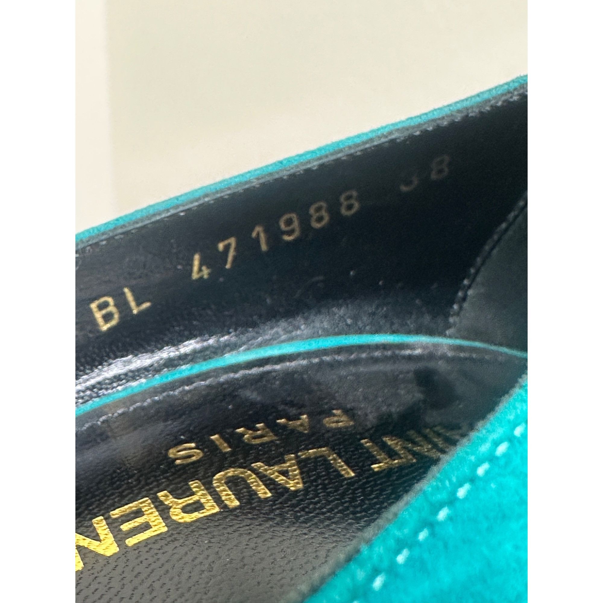 Saint Laurent Paris Saint Laurent Paris Anja Green Suede Heels Size US 8 / IT 38 - 9 Thumbnail