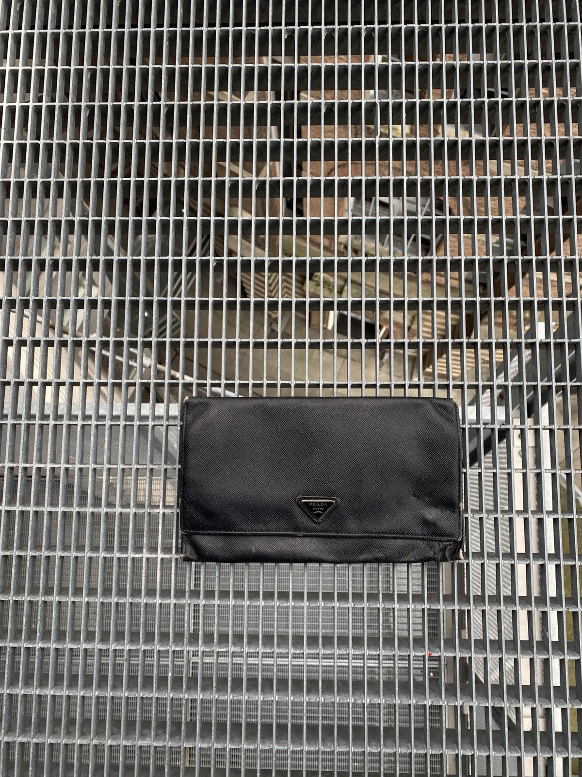 Prada Prada Metal Logo Leather Wallet Size ONE SIZE - 1 Thumbnail
