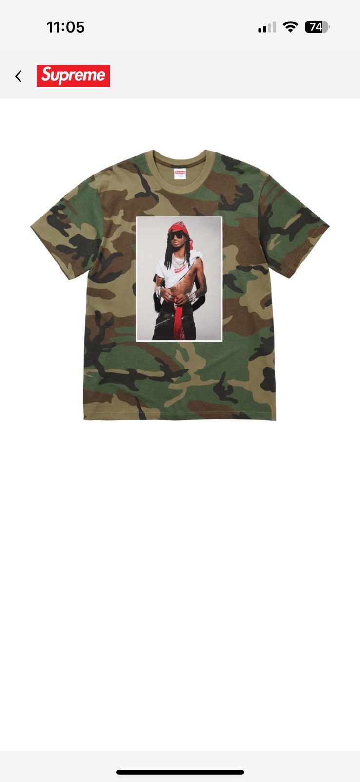 Supreme Supreme x Playboi Carti FW25 Photo 'Camo' Tee | Grailed
