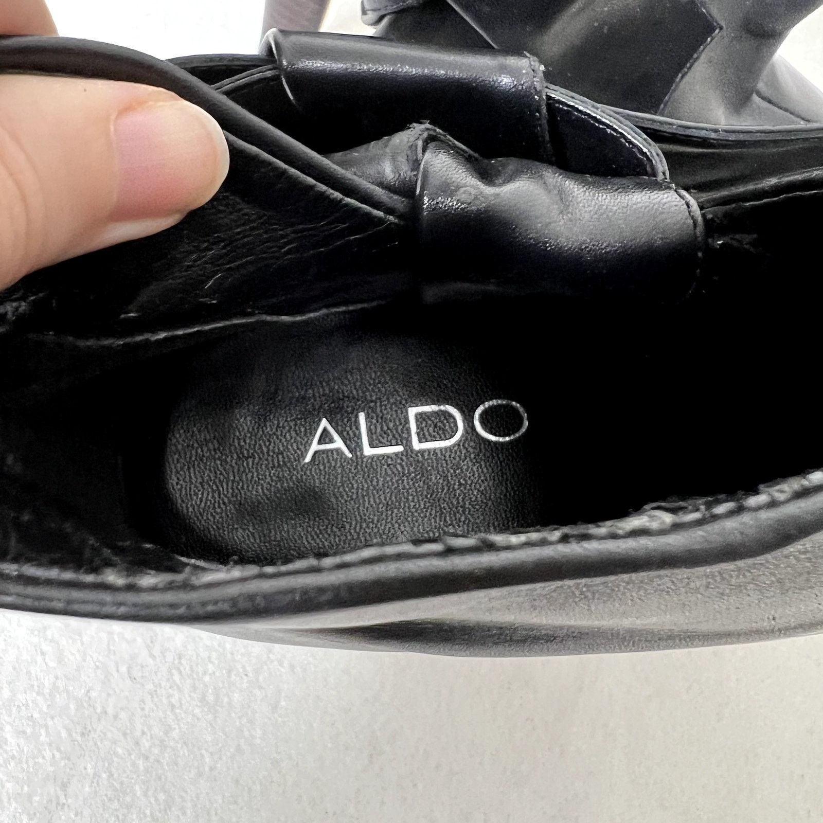 Aldo Aldo Black Bow Heeled Leather Booties Size US 7.5 / IT 37.5 - 6 Thumbnail
