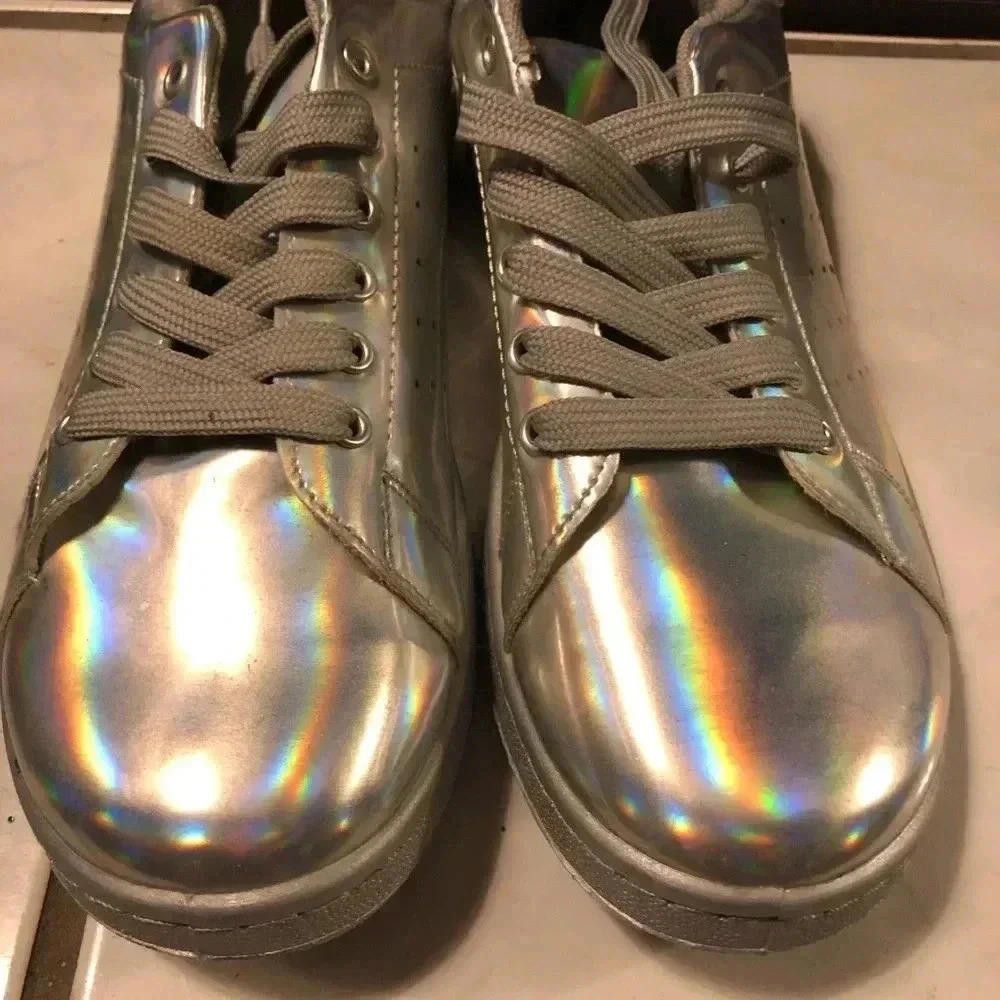 Designer Stylish Holographic Sneakers Size US 8 / IT 38 - 1 Thumbnail
