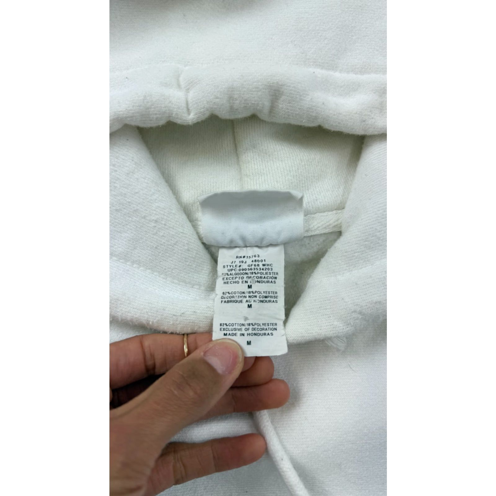 Champion Champion Hoodie Mens M White Pullover Hooded Sweatshirt with Pockets Size US M / EU 48-50 / 2 - 7 Thumbnail