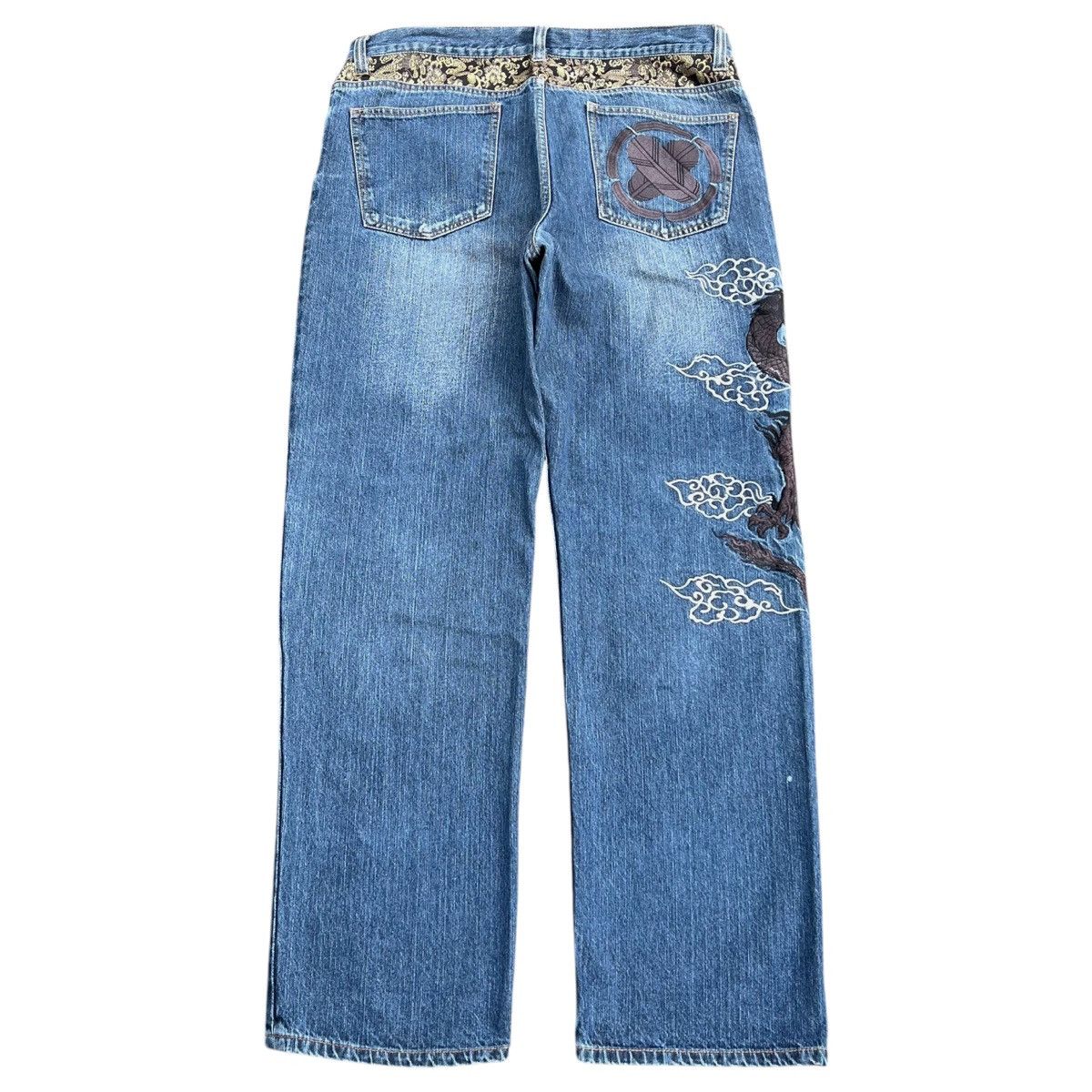Ed Hardy Vintage Karakuri Tamashii Embroidered Dragon Jeans Y2K Size US 40 / EU 56 - 14 Thumbnail