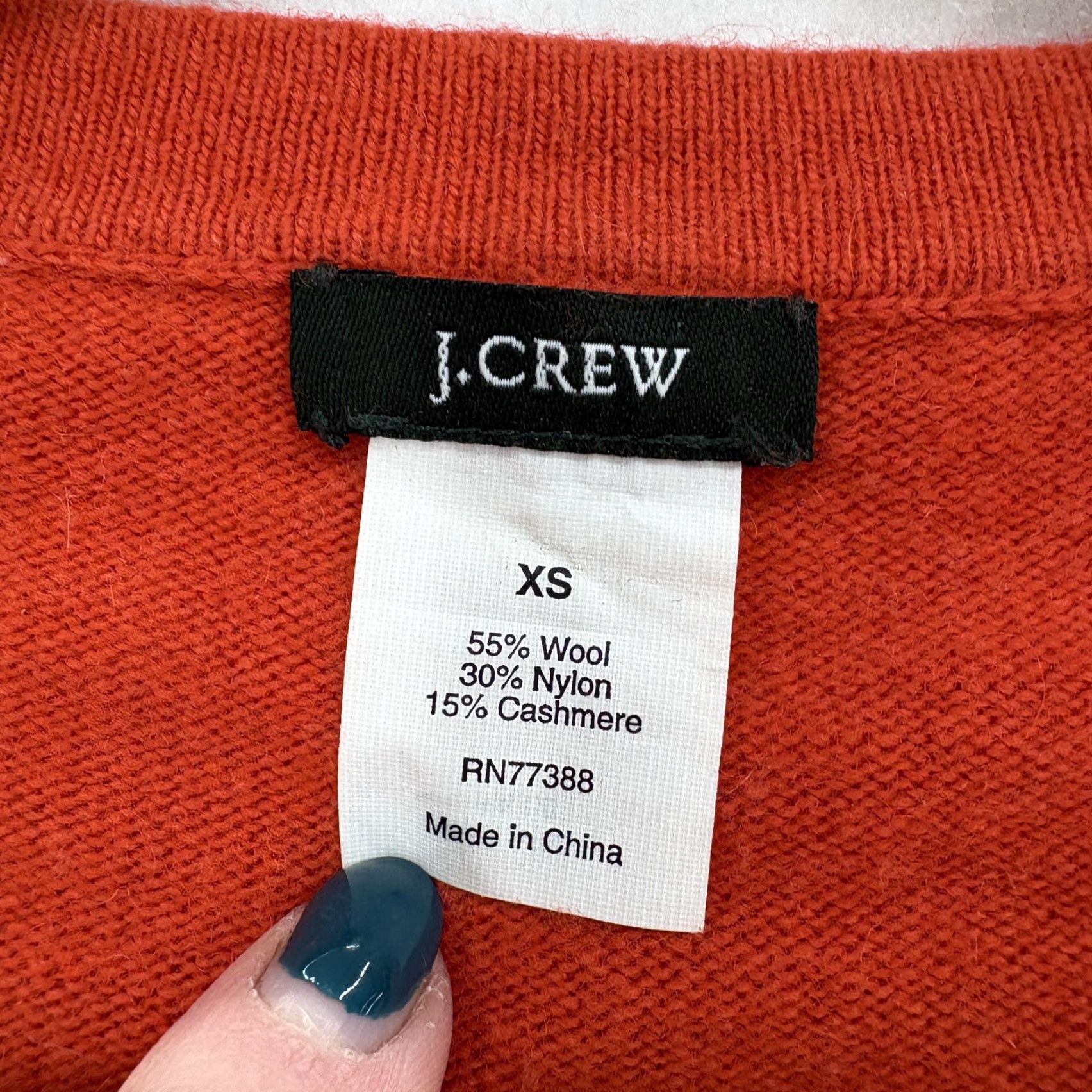 J.Crew J.CREW Sweater Tunic Womens XS Orange Wool Nylon Cashmere Square Neck 3/4 Sleeve Size XS / US 0-2 / IT 36-38 - 4 Thumbnail