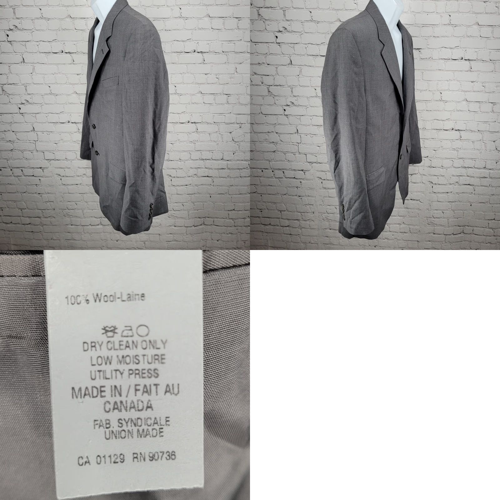 Ralph Lauren Lauren Ralph Lauren Coat Adult 42 Gray Wool Solid Notch Blazer 2 Button Sport Coat Size 42R - 10 Thumbnail