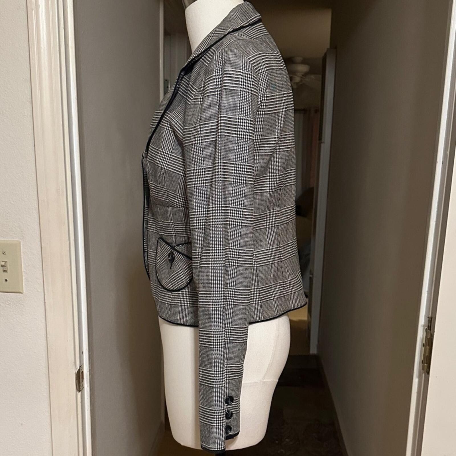 Other Vintage Houndstooth Plaid Blazer Size S / US 4 / IT 40 - 4 Thumbnail
