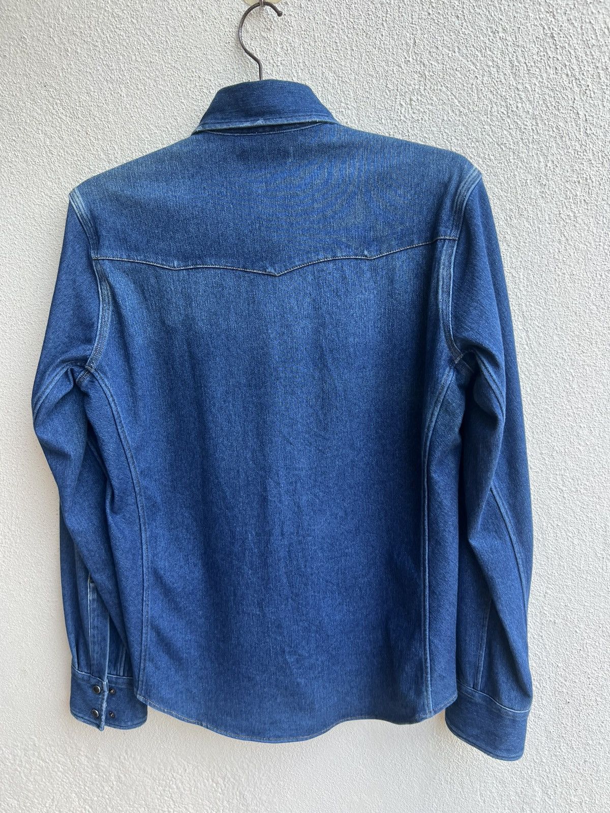 junhashimoto Junhashimoto Japan Distress Fade Denim Stretch Western Shirt Size US M / EU 48-50 / 2 - 22 Thumbnail