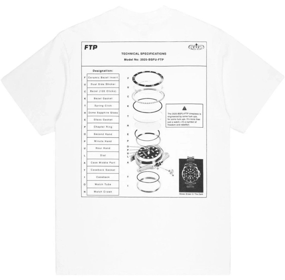 Fuck The Population FTP Technical Specs Tee (Large) Size US L / EU 52-54 / 3 - 2 Thumbnail