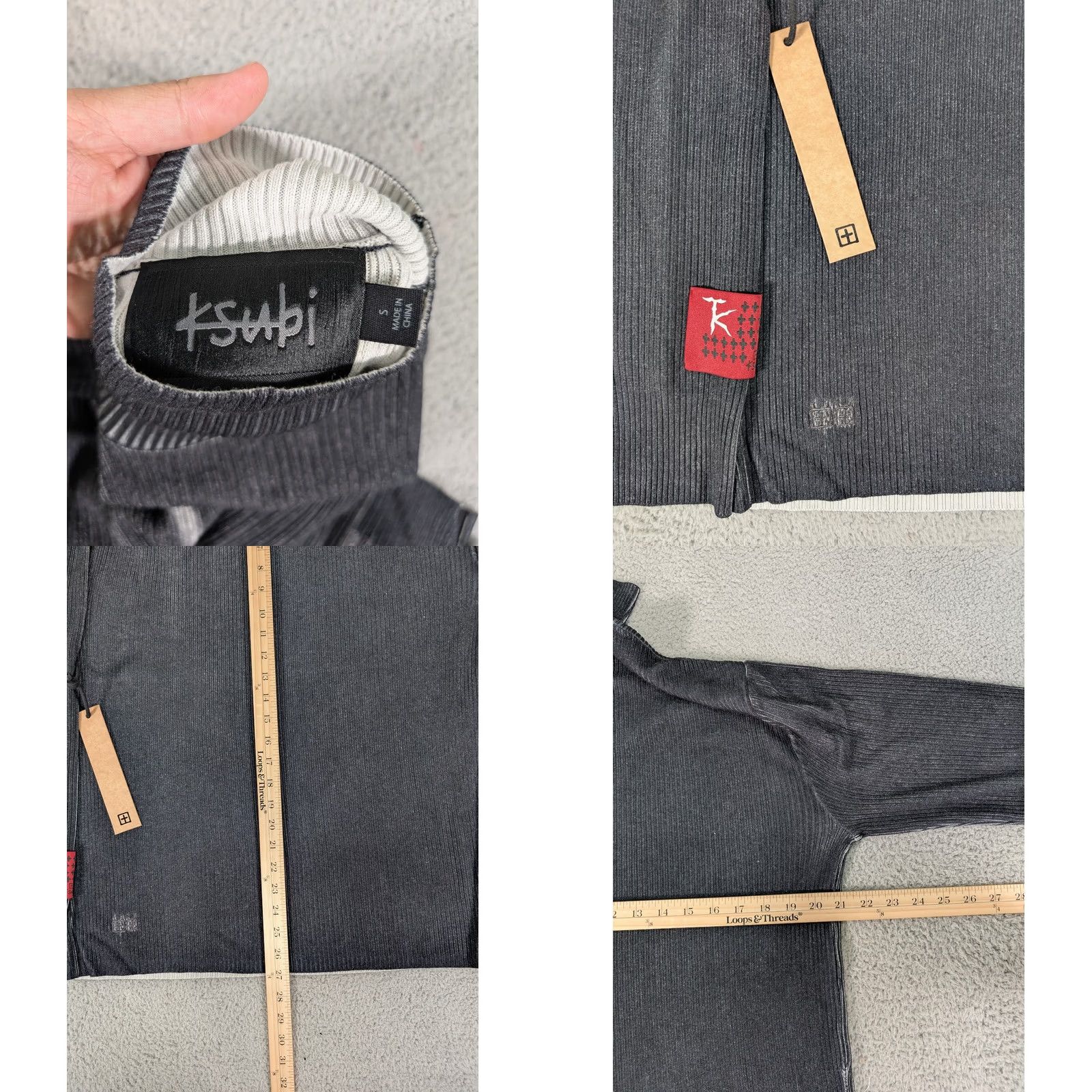Ksubi VINTAGE Ksubi Sweater Mens Small Black Gray Tripe Knit Pullover Royalty Heroism Graphic Size US S / EU 44-46 / 1 - 8 Thumbnail