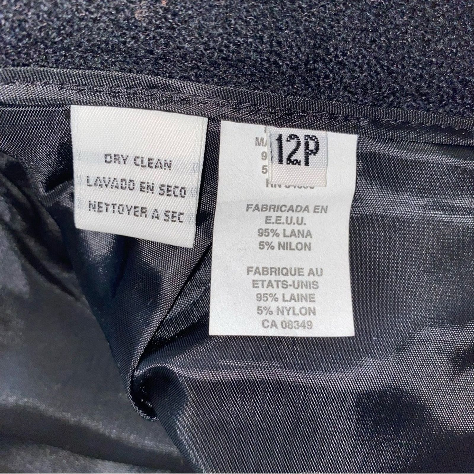 Dior Christian Dior Vtg Blk Womens Woo Suit Blazer Skirt 12P EUC Size XL / US 12-14 / IT 48-50 - 13 Thumbnail