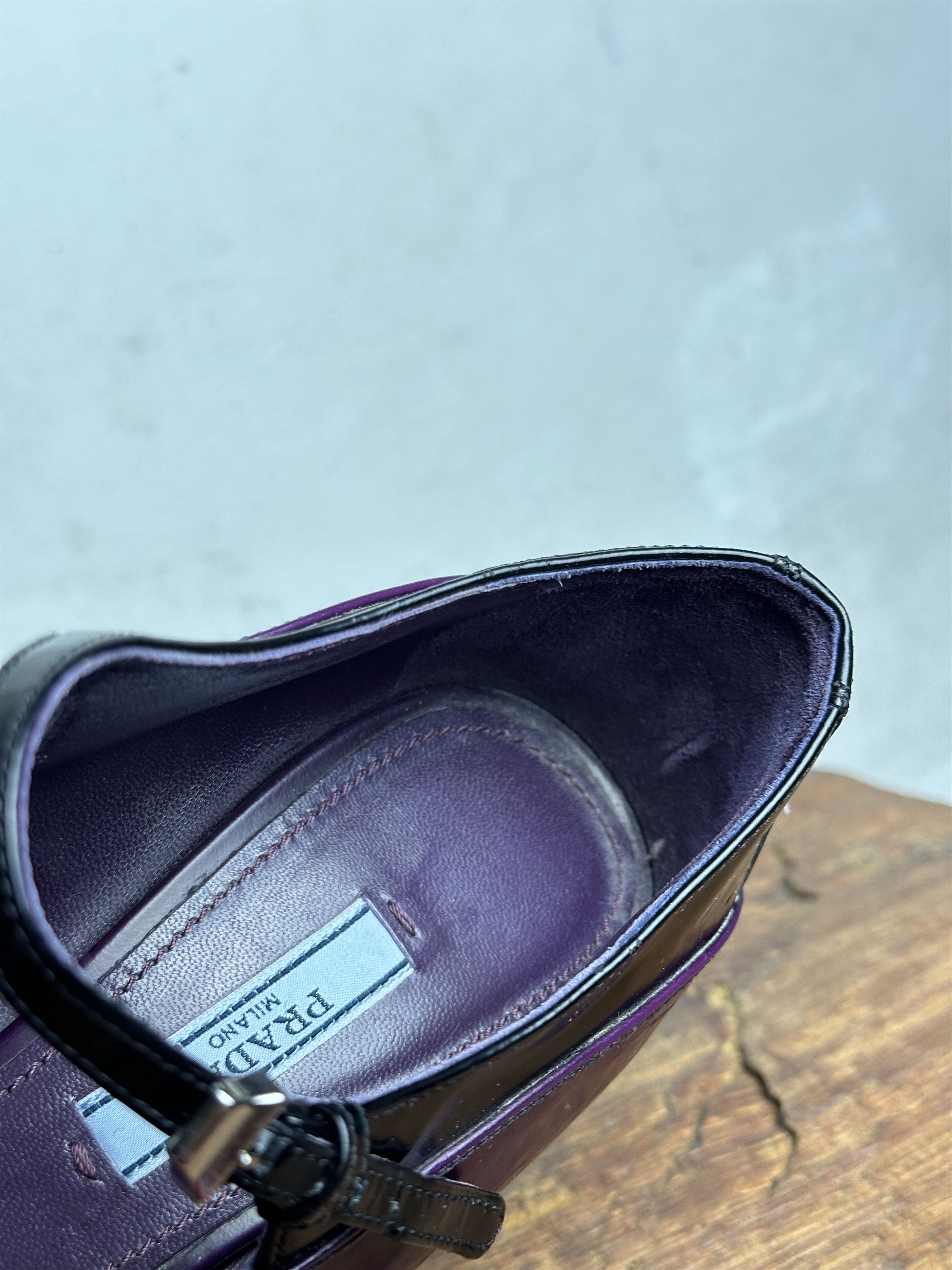 Prada FW12 Runway Purple Patent Leather Mary Jane Heels