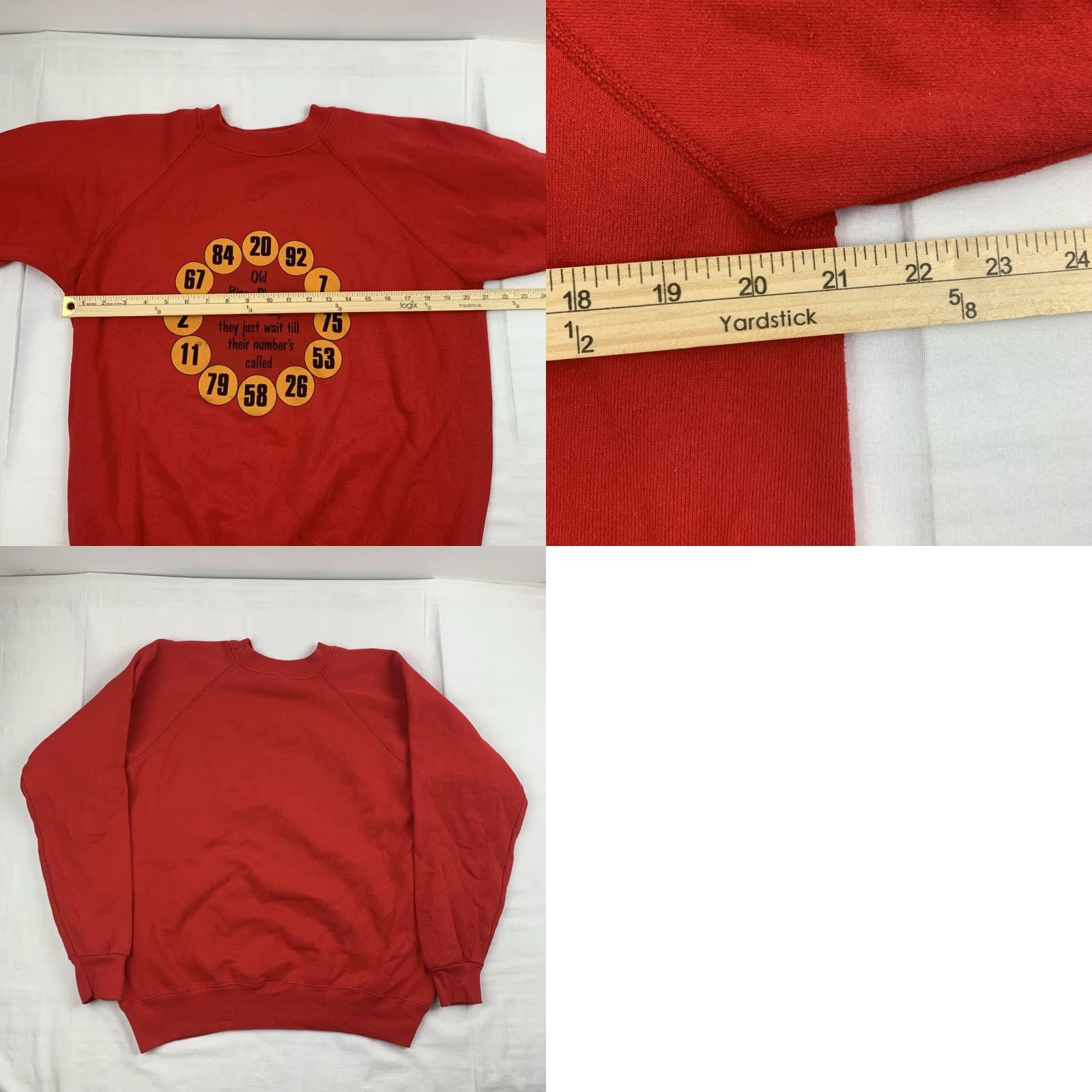 Hanes VINTAGE Hanes Sweatshirt Shirt Adult Large Red 90s Bingo Crewneck Mens Regular Fit 1980s-1990s Theme Size US L / EU 52-54 / 3 - 8 Thumbnail