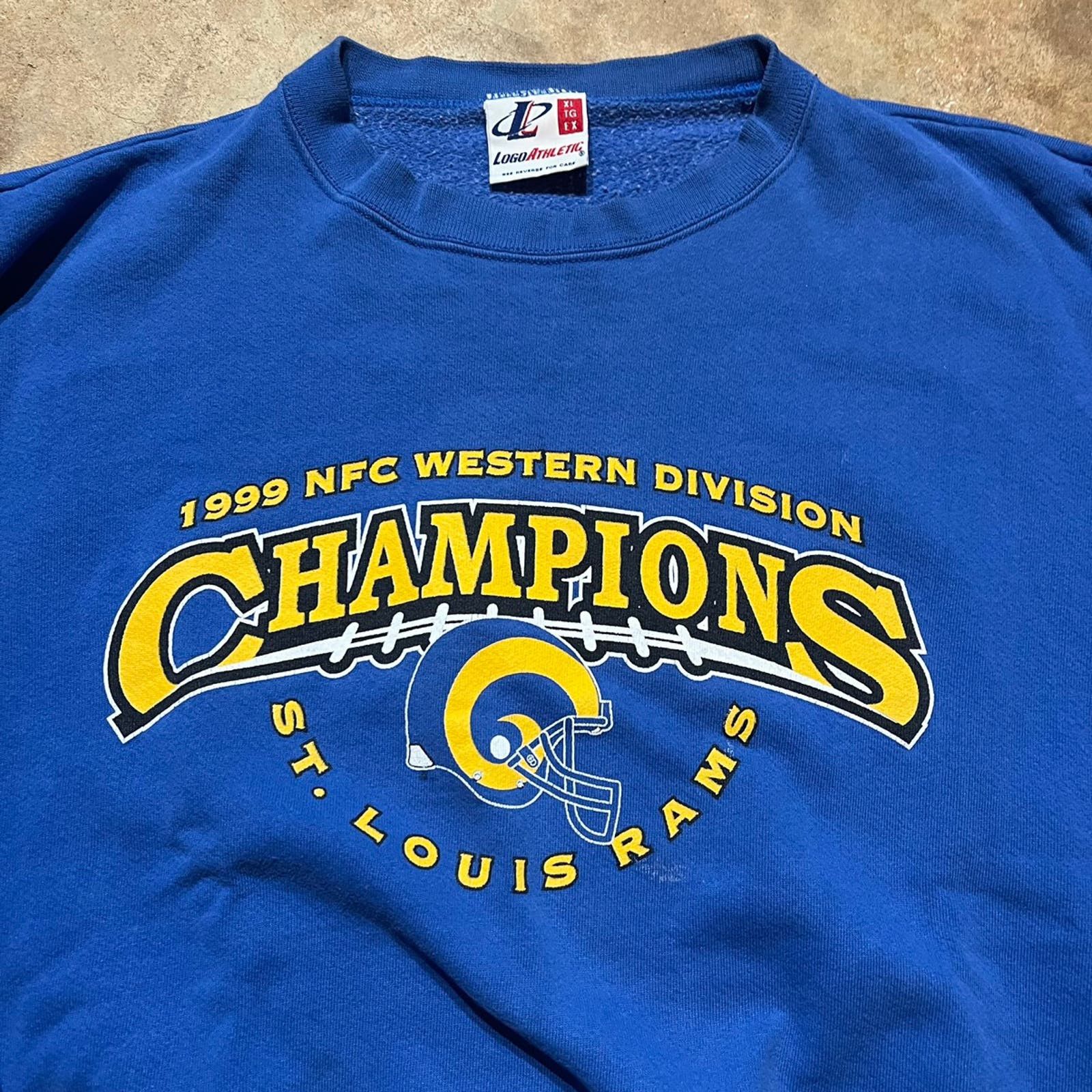 Vintage Vintage 1999 St Louis Rams NFL Champions Sweatshirt Size US XL / EU 56 / 4 - 2 Preview