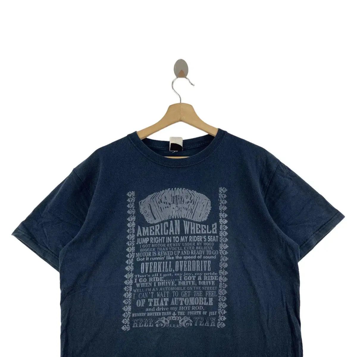 Vintage AMERICAN WHEELS OVERDRIVE OVERKILL Motorcycle Tee Shirt Size US L / EU 52-54 / 3 - 2 Thumbnail