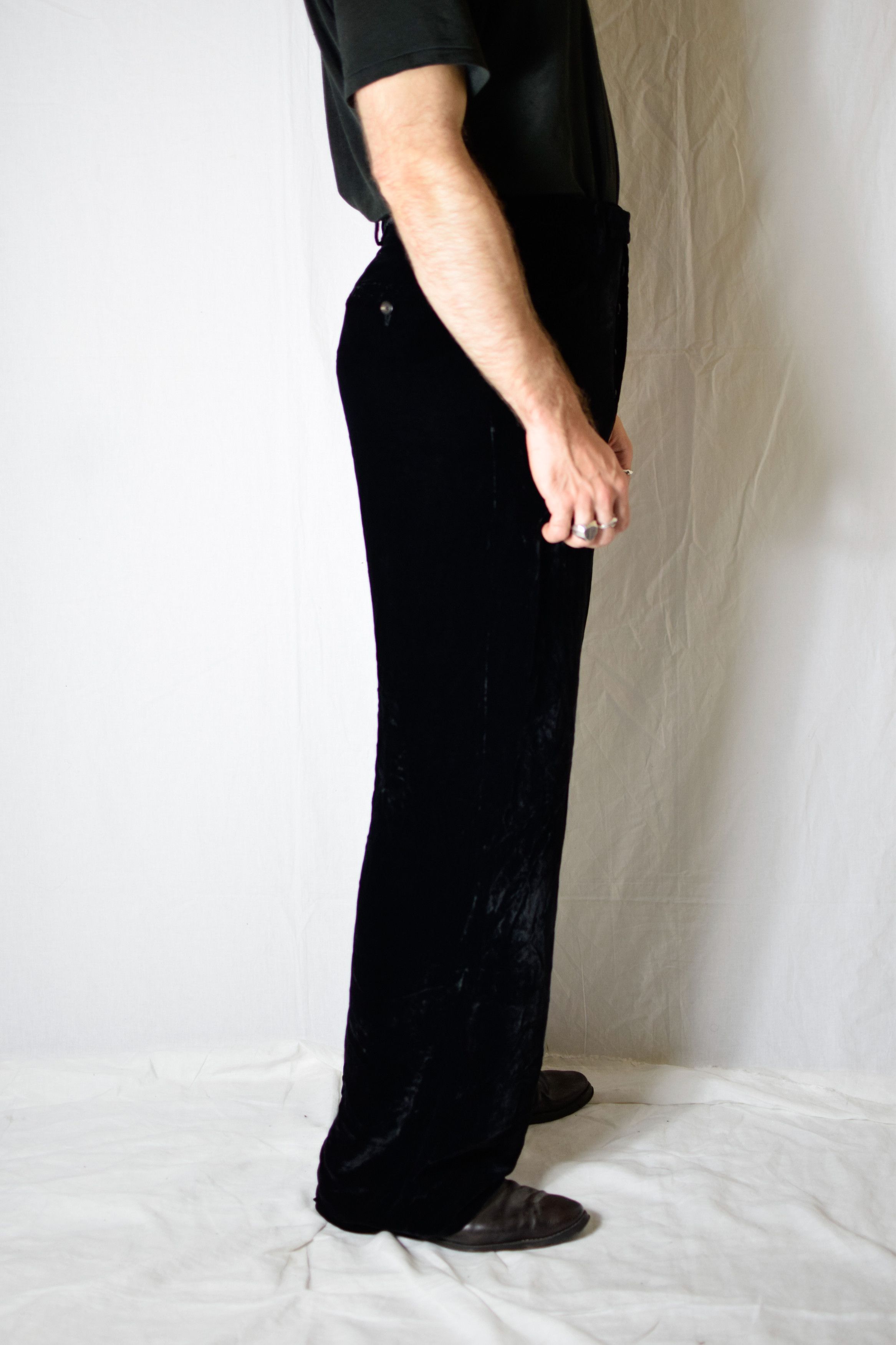Rick Owens Rick Owens AW17 Velvet Wide Pants - RU178368-NV Size US 32 / EU 48 - 6 Thumbnail