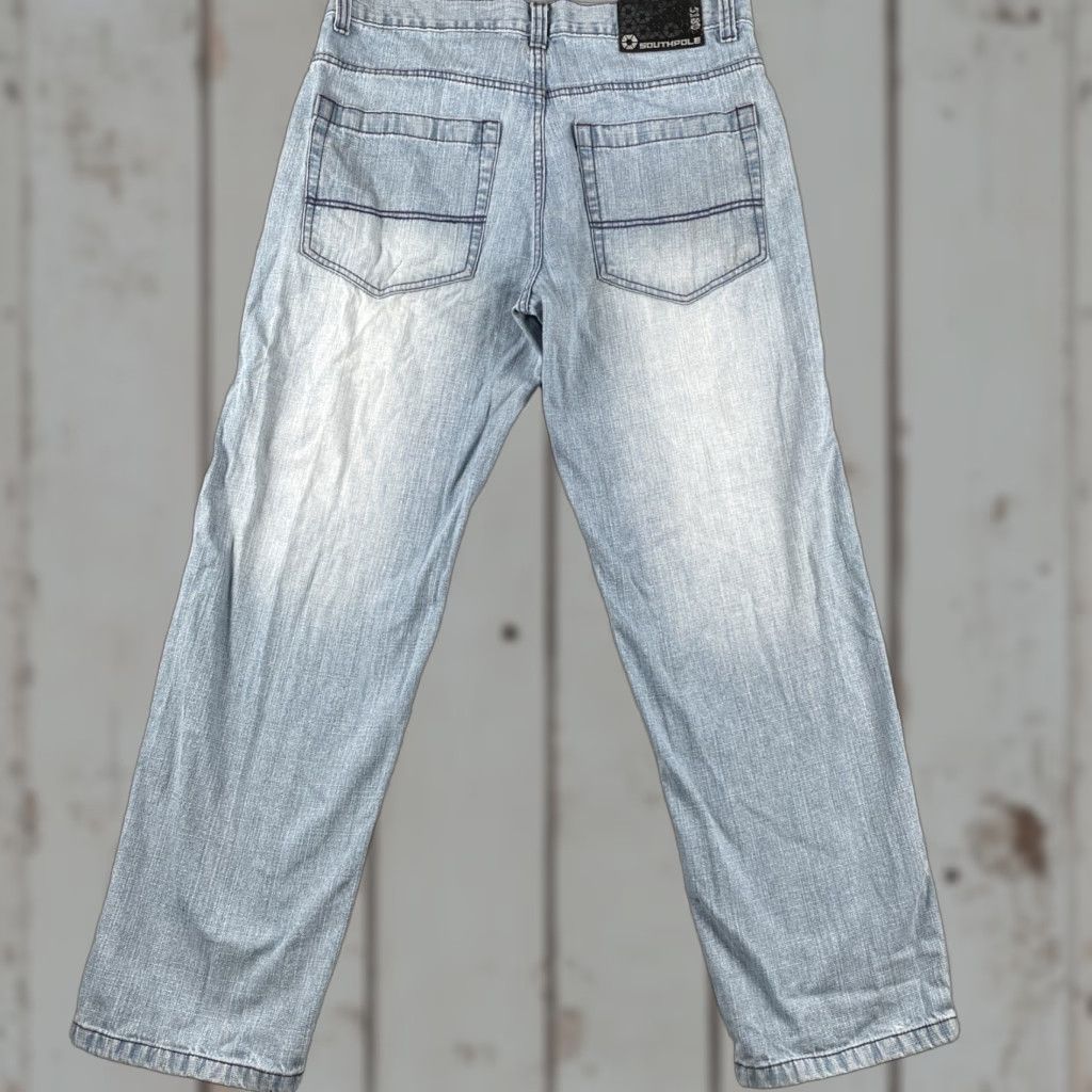 Southpole VINTAGE South Pole Moon Ice Blue Denim Jeans Waist 34x30.5 Purple Stitching Hip Hop Jeans Mens Regular 34 Blue Size US 34 / EU 50 - 1 Thumbnail