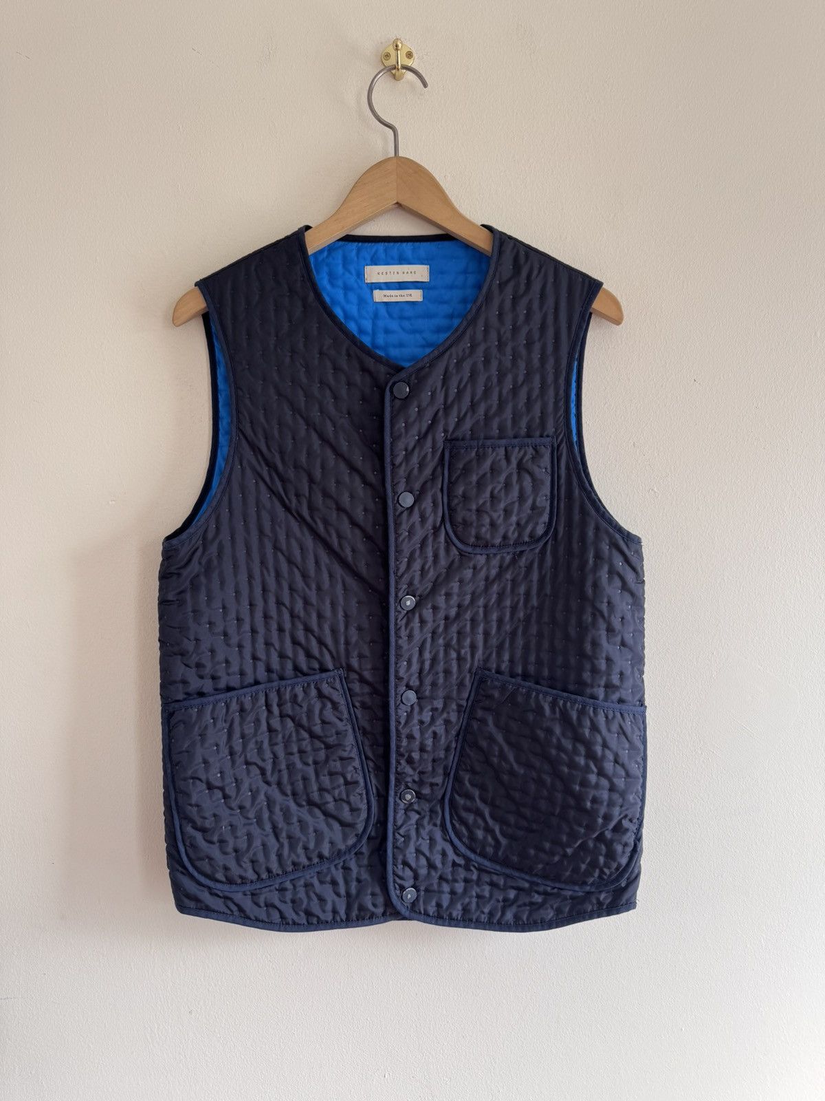 KESTIN Kestin Hare Navy Quilted Vest Made in UK Size US S / EU 44-46 / 1 - 1 Thumbnail