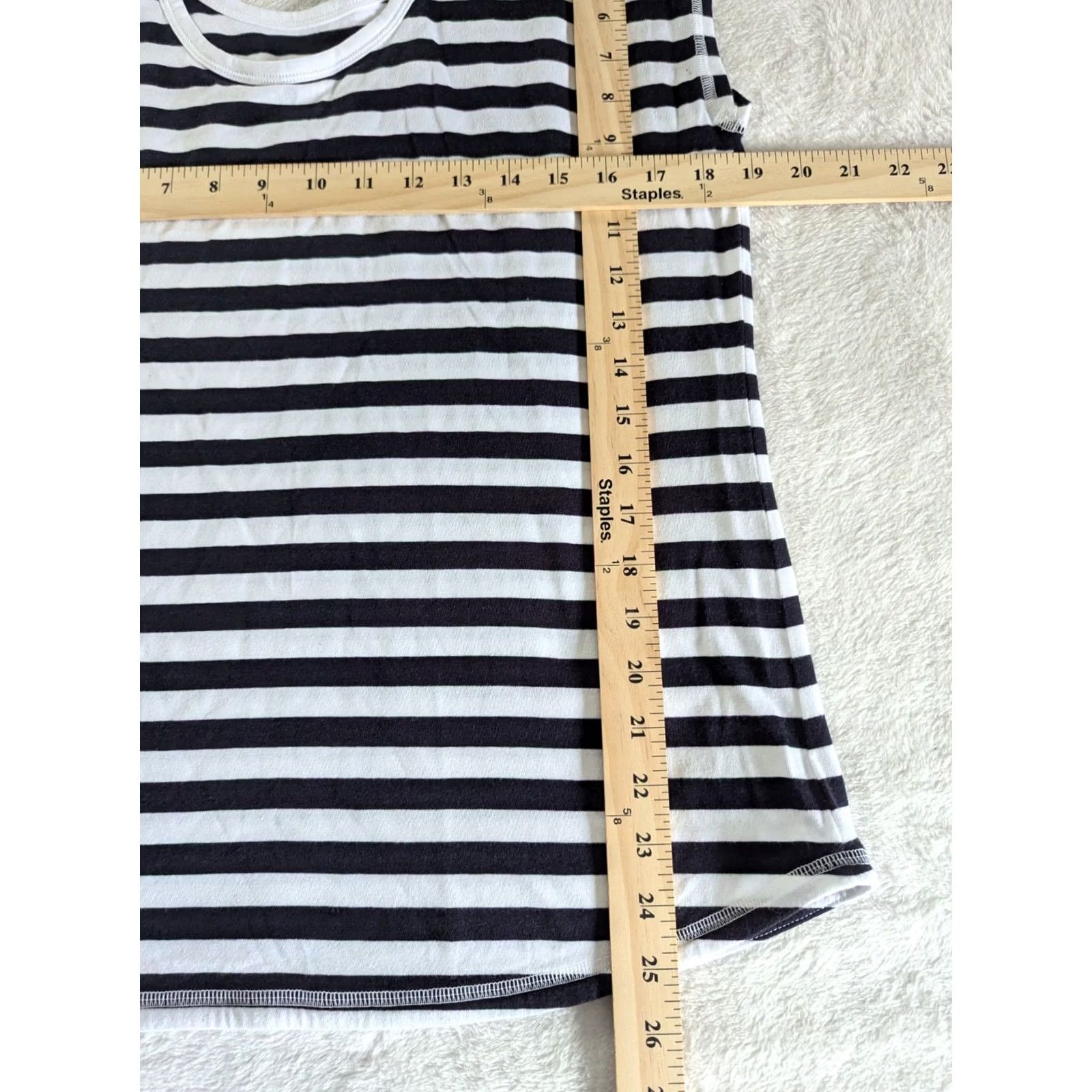 Talbots T By Talbots Striped T-Shirt Cross Back Short Sleeve Top Womens M Navy White Size Med Size M / US 6-8 / IT 42-44 - 6 Thumbnail