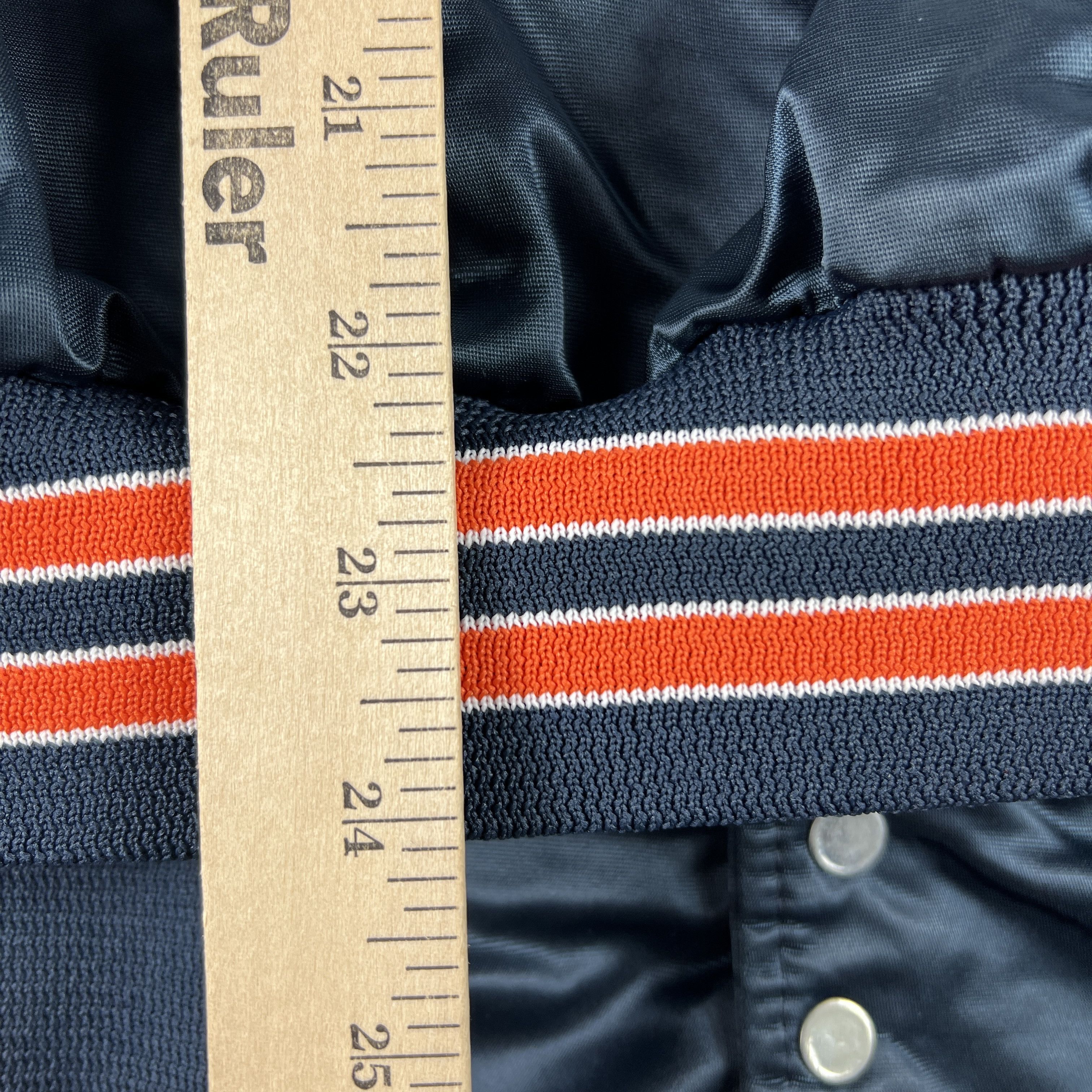 Chalk Line VTG 90 Chicago Bears Satin Jacket Blue Snap Button Bomber Size US XL / EU 56 / 4 - 14 Thumbnail