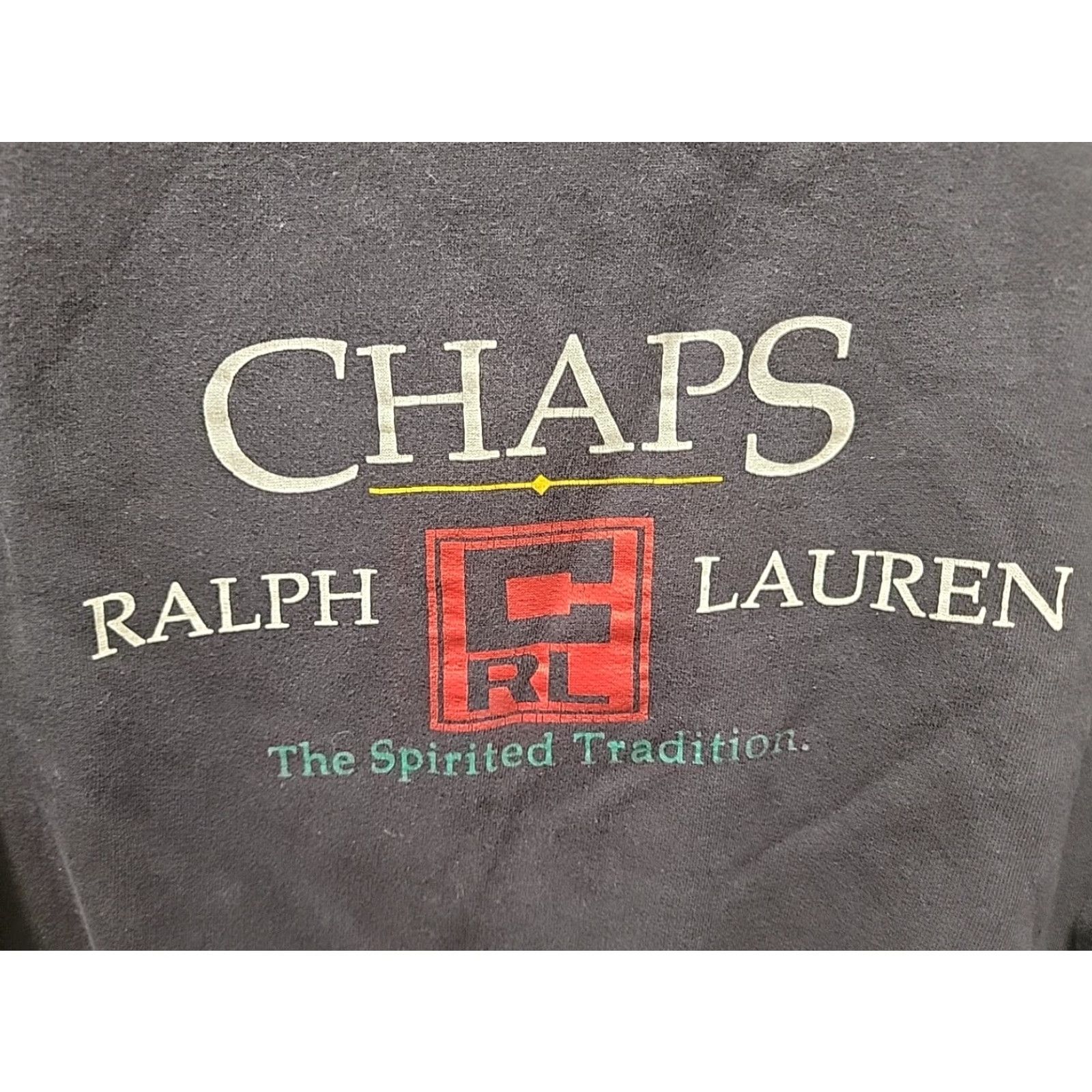 Chaps VINTAGE Chaps Ralph Lauren Sweatshirt The Spirited Tradition 90s Crew Neck Long Sleeve Blue M Mens Graphic Print Distressed Size US M / EU 48-50 / 2 - 3 Thumbnail