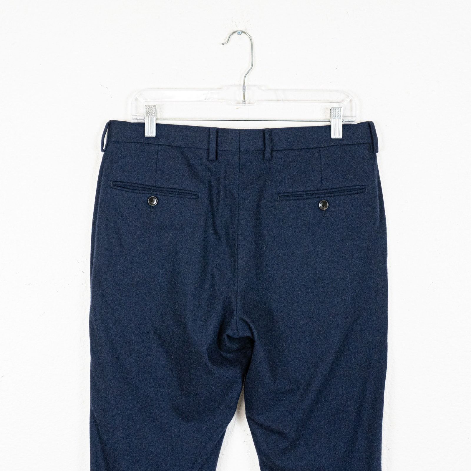 J.Crew J.Crew Ludlow Slim Navy Dress Pants Flannel Wool Lanificio Size US 31 - 10 Thumbnail
