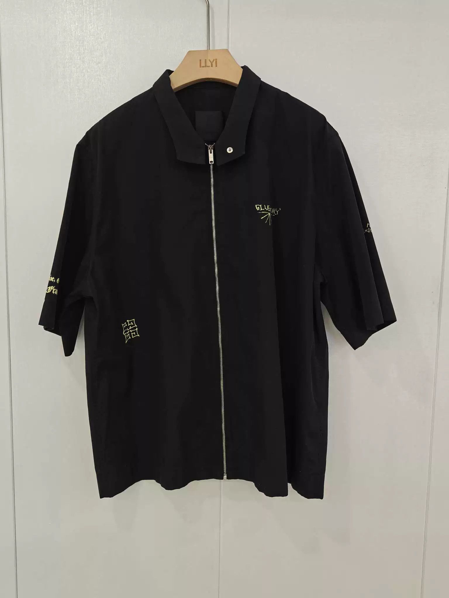Givenchy Givenchy Black Short-Sleeve Shirt Jacket Size US XXS / EU 40 - 1 Thumbnail