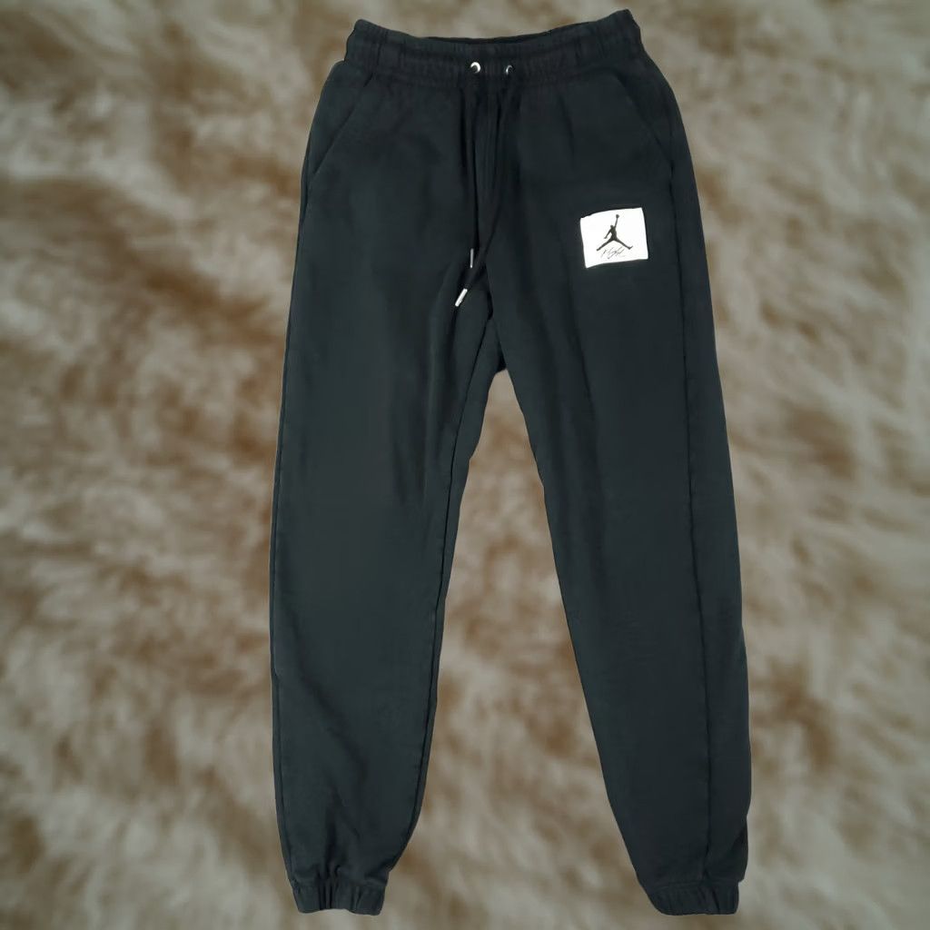 Jordan Brand Jordan Pants Mens XS Black Flight Fleece Track Joggers Sweatpants Size US 27 - 1 Thumbnail
