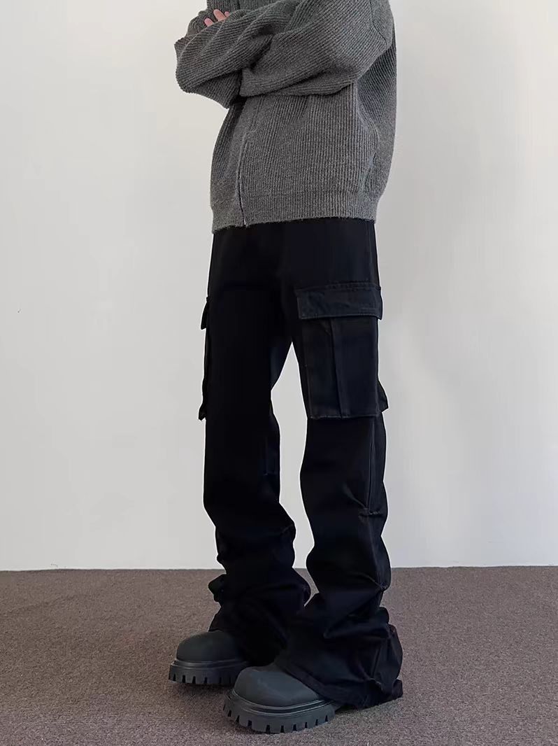 Japanese Brand × Vintage Vintage Pleated Workwear Straight Leg Micro Flare Pants Size US 30 / EU 46 - 3 Thumbnail