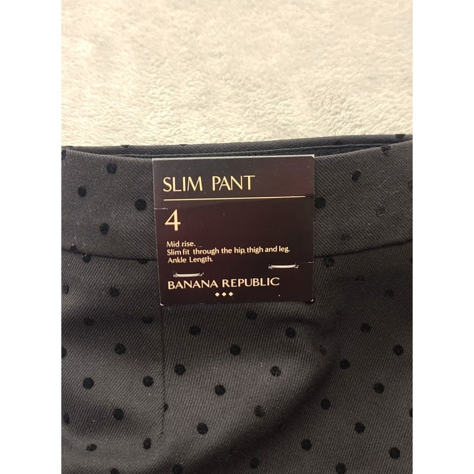 Banana Republic VINTAGE Banana Republic Pants Womens 4 Slim Tapered Mid Rise Dress Casual Black Dots Size 27" / US 4 / IT 40 - 3 Thumbnail