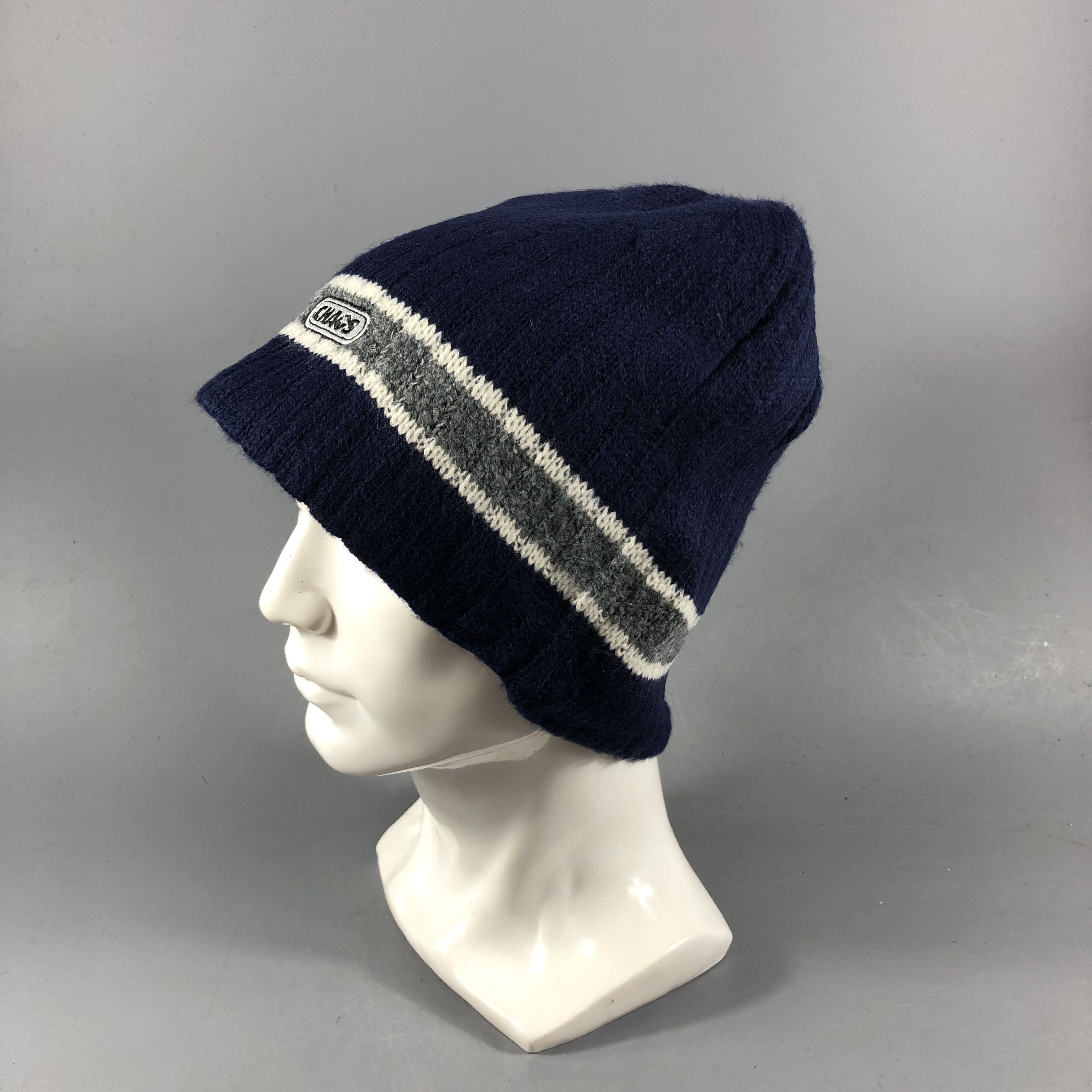 Vintage Chaos Pleated Striped Fisherman Beanie Snowcap Snow Hat B848 Size ONE SIZE - 2 Thumbnail