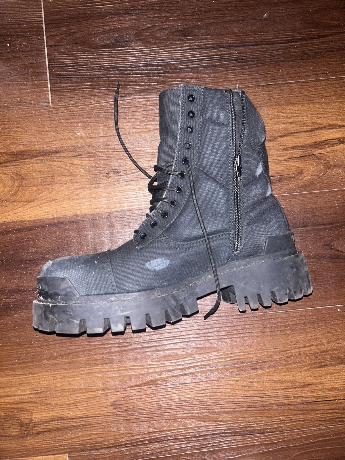 Balenciaga Balenciaga Strike Boots (Distressed Canvas) Size US 9 / EU 42 - 2 Thumbnail