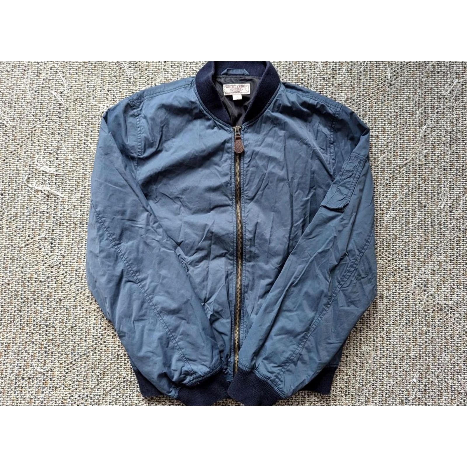 Wallace & Barnes VINTAGE Wallace & Barnes J. CREW MA-1 blue jacket S military bomber flight Men XS? Size US S / EU 44-46 / 1 - 8 Thumbnail