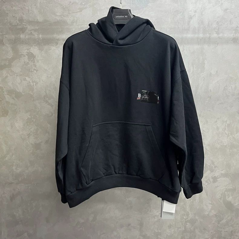 Balenciaga Black Logo Print Hoodie from Balenciaga-2506 Size US XL / EU 56 / 4 - 1 Thumbnail