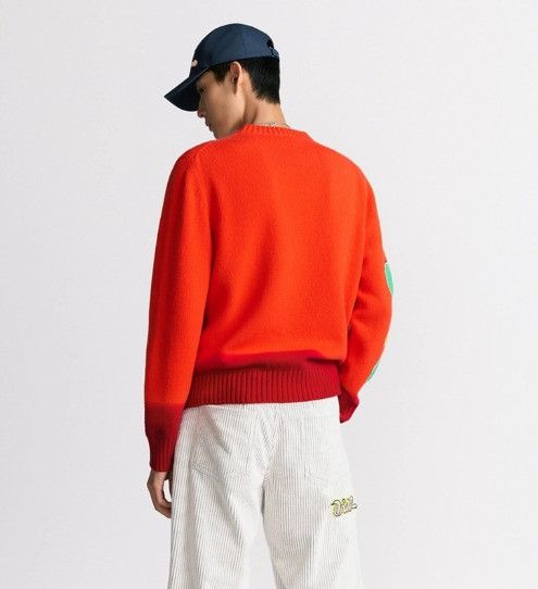 Dior × Kaws o1w1db11025 513M655 Wool Knit Sweater in Orange/Red Size US S / EU 44-46 / 1 - 5 Thumbnail
