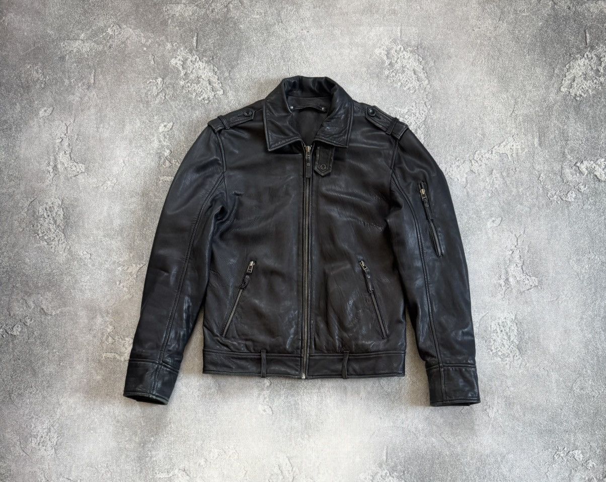 Genuine Leather Retro M/size leather aviator bomber zip jacket pilot track Size US M / EU 48-50 / 2 - 10 Thumbnail