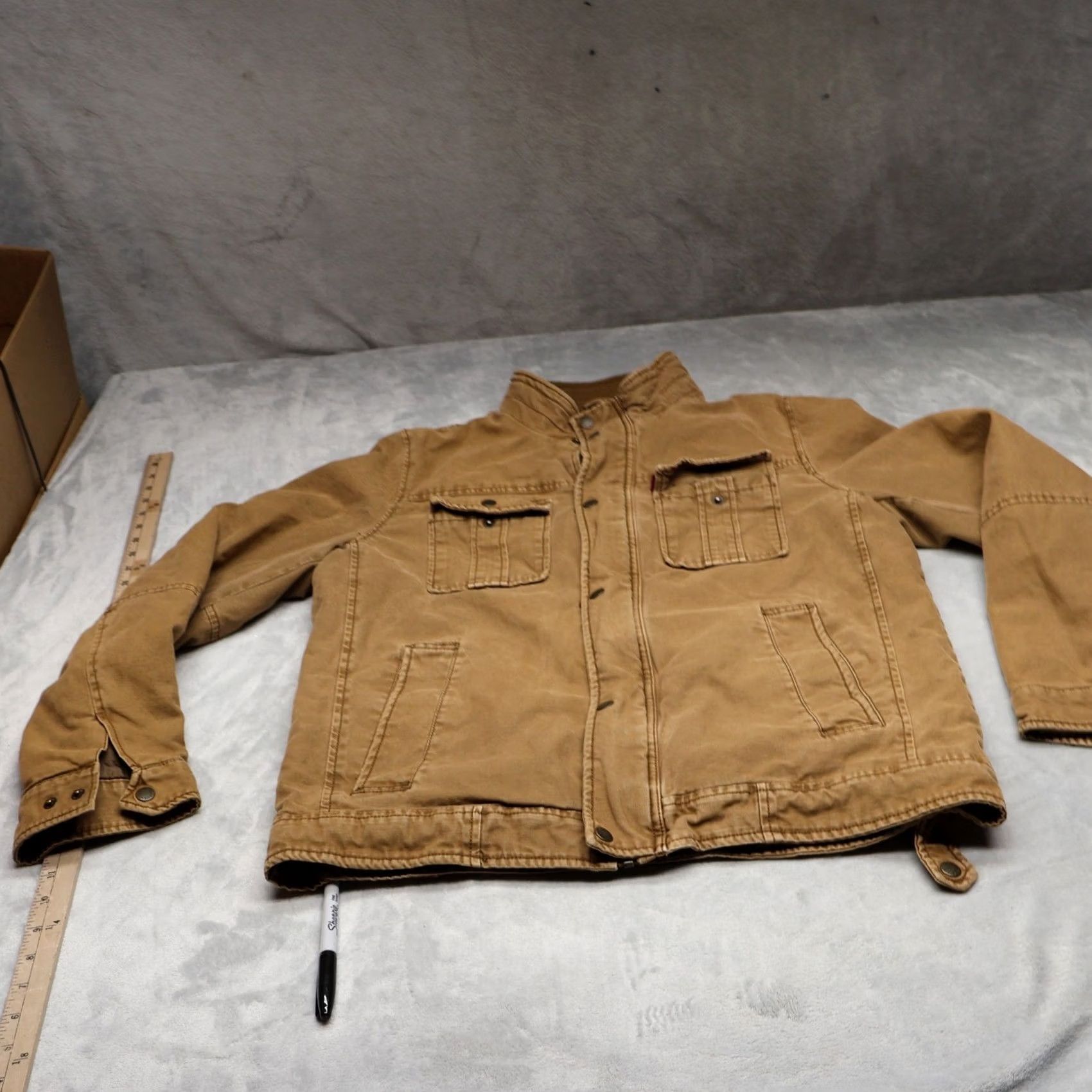 Levi's Levi's Jacket Mens M Brown Canvas Quilt Lined Rugged Utility Field Military Jacket Size US M / EU 48-50 / 2 - 2 Thumbnail